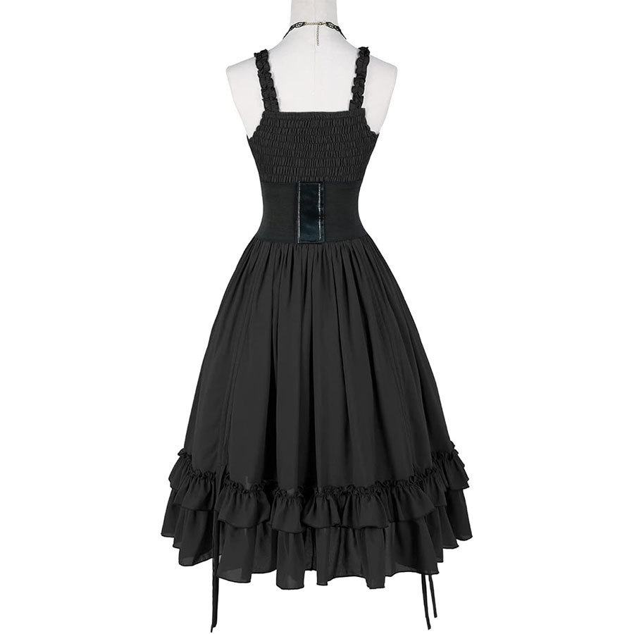 فستان نسائي قوطي أسود بتصميم ك - مراجعة Vintage Slip Dress وسعره