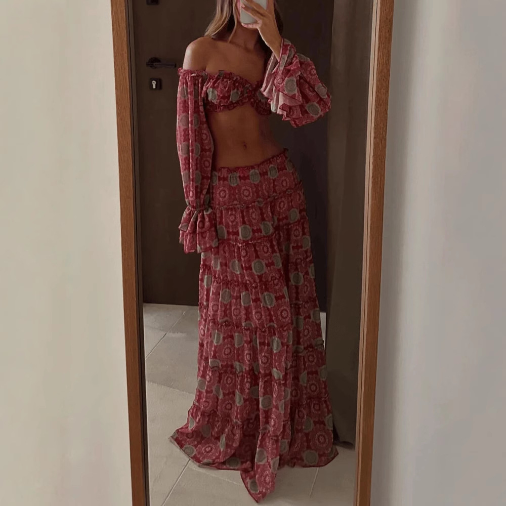 طقم تنورة بطباعة عتيقة من قطعت - مراجعة Vintage Fashion Pieces وسعره